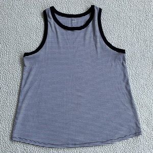 Old navy black white classic striped tank top, XL